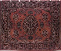Persian Red and Black Velvet Table Cover - 4690019