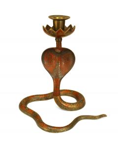 Persian Style Brass Cobra Snake Candlestick - 4517493