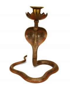 Persian Style Brass Cobra Snake Candlestick - 4517495