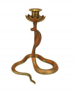 Persian Style Brass Cobra Snake Candlestick - 4517497