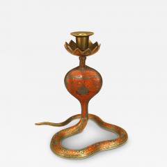 Persian Style Brass Cobra Snake Candlestick - 4522235