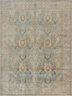 Persian Tabriz Botanic Light Blue Cream and Rust Handwoven Wool Rug - 2445655