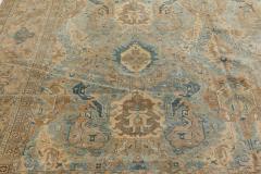Persian Tabriz Botanic Light Blue Cream and Rust Handwoven Wool Rug - 2445657