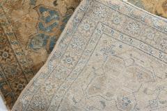 Persian Tabriz Botanic Light Blue Cream and Rust Handwoven Wool Rug - 2445660