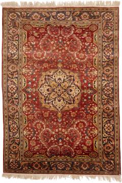 Persian floral Qum silk rug - 3373553