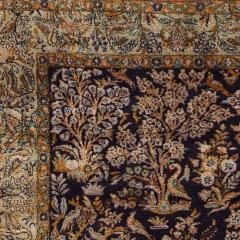Persian woven silk Qum rug with a woodland and animal design - 3606594