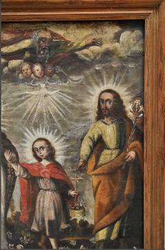 Peruvian possibly Cuzco 18th Century Painting of The Holy Family - 4576019