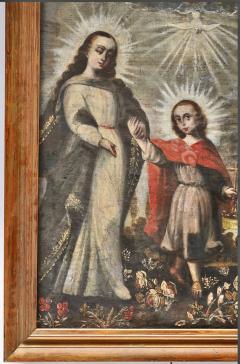 Peruvian possibly Cuzco 18th Century Painting of The Holy Family - 4576022