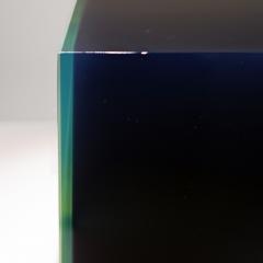 Peter Alexander Untitled Black Polyester Resin Cube with Blue Green Rim 1971 - 4696645