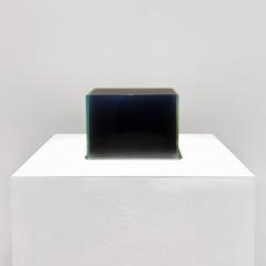 Peter Alexander Untitled Black Polyester Resin Cube with Blue Green Rim 1971 - 4697458