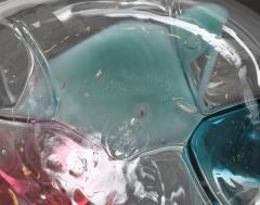 Peter Bramhall Blown Glass Orb Sculpture with Blue and Magenta Threads by Peter Bramhall 1995 - 4719678