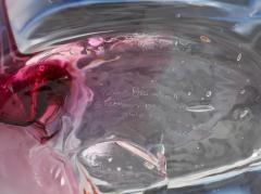 Peter Bramhall Large Clear Glass Sculpture with Blue Magenta Glass Threads by Peter Bramhall - 4719900