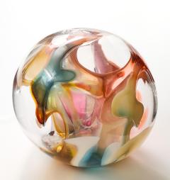 Peter Bramhall Large PETER BRAMHALL Glass Orb Sculpture Signed and Dated 1992 - 4768146