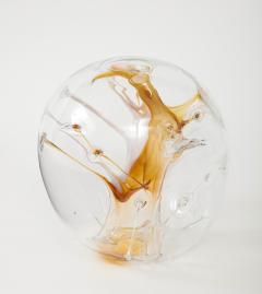 Peter Bramhall Peter Bramhall Amber Clear Glass Orb - 2934191