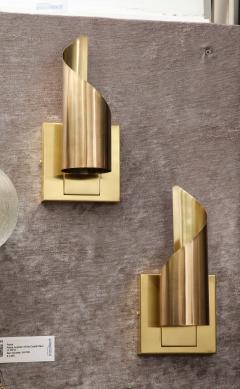 Peter Celsing Pair of 1960s Brass Ribbon Sconces by Peter Celsing  - 3438589