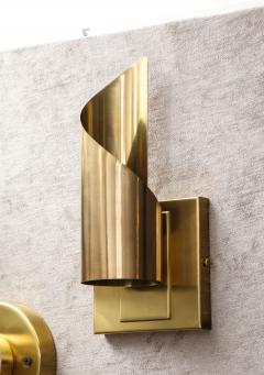 Peter Celsing Pair of 1960s Brass Ribbon Sconces by Peter Celsing  - 3438595