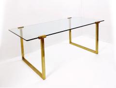 Peter Ghyczy Mid Century Modern Brass Glass Dining Table by Peter Ghyczy - 3245667