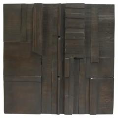 Peter Glassford Charcoal Brutalist Sculptural Collage Artwork Mural from Upcycled Wood - 3837649