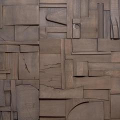 Peter Glassford Grey Brutalist Sculptural Collage Artwork Mural from Upcycled Wood - 3874971