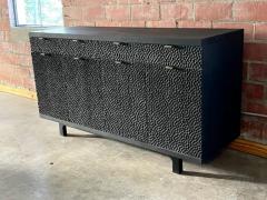 Peter Glassford Laguna Matte Black Rosa Morada Dimple Sideboard with Solid Brass Hardware - 3837949