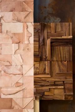 Peter Glassford Natural Sculptural Collage Artwork Mural from Upcycled Leather - 3837743