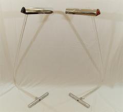 Peter Hamburger Pair of Peter Hamburger Chrome and Lucite Floor Lamps - 247444