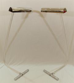 Peter Hamburger Pair of Peter Hamburger Chrome and Lucite Floor Lamps - 247447