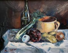 Peter Hamlett Peter Hamlett Signed Oil on Board Still Life Dated 1966 Laguna Beach - 4394078