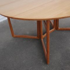 Peter Hvidt 1960s Danish Peter Hvidt Drop Leaf Dining Table in Teak and Brass - 2771047