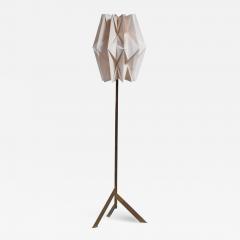 Peter Hvidt Orla M lgaard Nielsen Brass floor lamp with Organ Pipe pleated paper Le Klint shade - 1704686