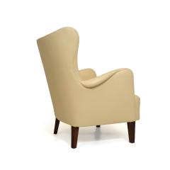 Peter Hvidt Orla M lgaard Nielsen Early Peter Hvidt Lounge Chair in Light Yellow Cream Leather - 2357128