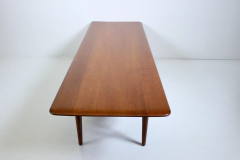 Peter Hvidt Orla M lgaard Nielsen Peter Hvidt Orla Molgaard for France Sons Teak Cane Coffee Table 1950s - 2710774