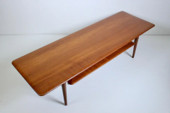 Peter Hvidt Orla M lgaard Nielsen Peter Hvidt Orla Molgaard for France Sons Teak Cane Coffee Table 1950s - 2710776