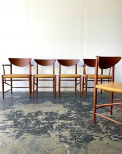 Peter Hvidt Orla M lgaard Nielsen Set of 8 dining chairs in teak by Peter Hvidt Orla M lgaard Nielsen for S borg - 3855638