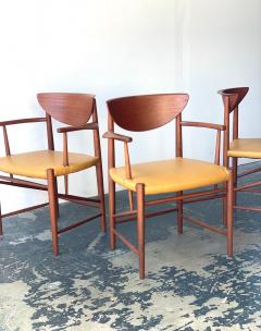 Peter Hvidt Orla M lgaard Nielsen Set of 8 dining chairs in teak by Peter Hvidt Orla M lgaard Nielsen for S borg - 3855657