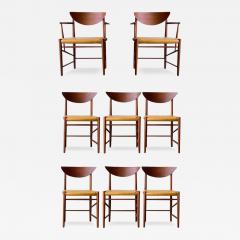 Peter Hvidt Orla M lgaard Nielsen Set of 8 dining chairs in teak by Peter Hvidt Orla M lgaard Nielsen for S borg - 3883855