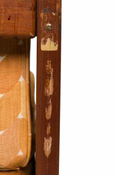 Peter Hvidt Peter Hvidt Danish Wooden Frame Caned Gold Patterned Upholstered Sleeper Settee - 2793887