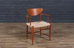 Peter Hvidt Peter Hvidt Model 317 Teak Rush Chord Desk Arm Chair - 4228714