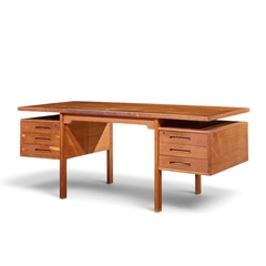 Peter Hvidt Peter Hvidt Style Mid Century Danish Teak Executive Desk - 4804984