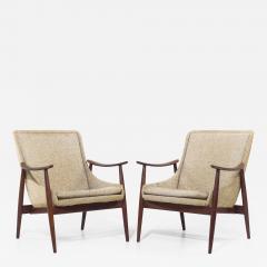 Peter Hvidt Peter Hvidt Style Mid Century Danish Teak Lounge Chairs Pair - 4217381