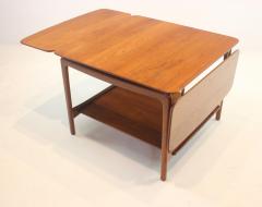 Peter Hvidt Solid Teak Scandinavian Modern Drop Leaf Side Table by Peter Hvidt - 1480702