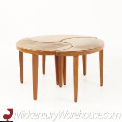 Peter Hvidt Style Mid Century Walnut 3 Piece Puzzle Coffee Table - 2578461