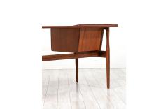 Peter L vig Nielsen Peter Lovig Nielsen Danish Modern Executive Sculpted Teak Desk by Peter Lovig Nielsen - 2953483