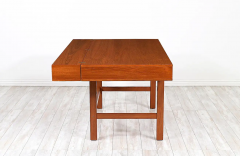 Peter L vig Nielsen Peter Lovig Nielsen Danish Modern Flip Top Partners Teak Desk by Peter L vig Nielsen - 2628865