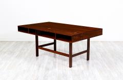 Peter L vig Nielsen Peter Lovig Nielsen Danish Modern Flip Top Rosewood Partners Desk by Peter L vig Nielsen - 3222079