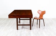 Peter L vig Nielsen Peter Lovig Nielsen Danish Modern Flip Top Rosewood Partners Desk by Peter L vig Nielsen - 3222083