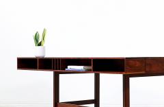 Peter L vig Nielsen Peter Lovig Nielsen Danish Modern Flip Top Rosewood Partners Desk by Peter L vig Nielsen - 3222084