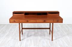 Peter L vig Nielsen Peter Lovig Nielsen Danish Modern Flip Top Teak Partners Desk by Peter L vig Nielsen - 2935661