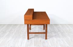 Peter L vig Nielsen Peter Lovig Nielsen Danish Modern Flip Top Teak Partners Desk by Peter L vig Nielsen - 2935668