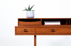 Peter L vig Nielsen Peter Lovig Nielsen Danish Modern Flip Top Teak Partners Desk by Peter L vig Nielsen - 2935809